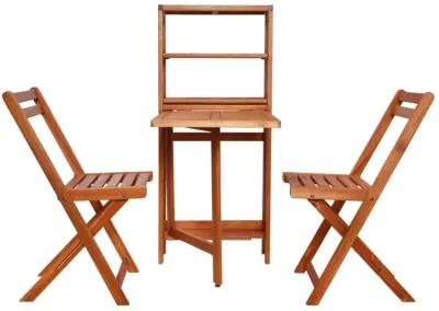 vidaXL 3 Piece Folding Bistro Set Solid Acacia Wood