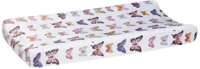 Lambs & Ivy Butterfly Dreams Soft/Cozy Fleece Changing Pad Cover - White