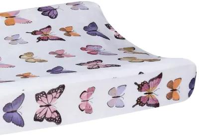 Lambs & Ivy Butterfly Dreams Soft/Cozy Fleece Changing Pad Cover - White