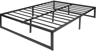 Full Size 14 Inch High Heavy Duty Black Metal Platform Bed Frame