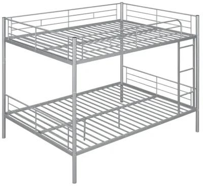 Full Over Full Metal Bunk Bed, Sliver