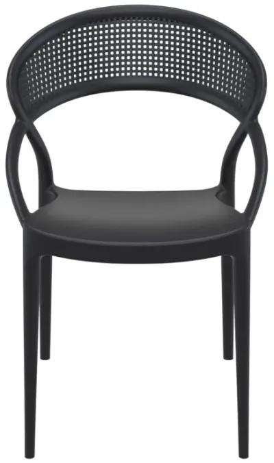 32.25" White Mesh Outdoor Patio Round Dining Chair