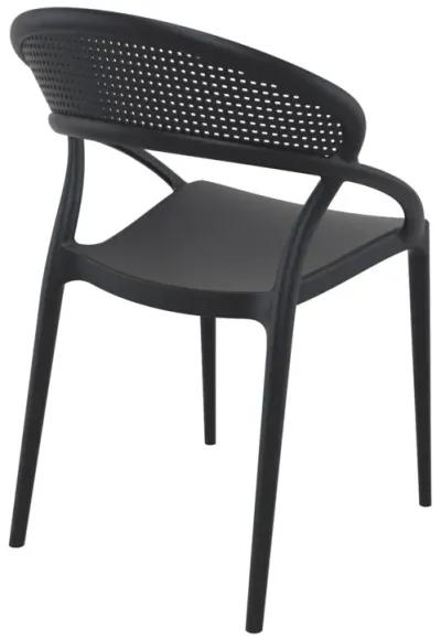 32.25" White Mesh Outdoor Patio Round Dining Chair