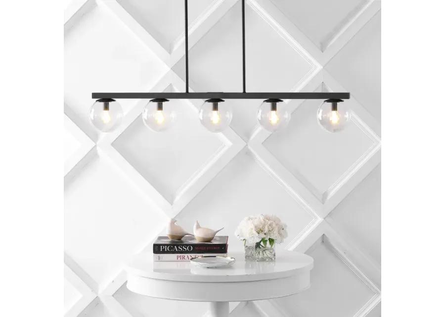 Luca Parisian Modern Glam Iron Globe Linear LED Pendant