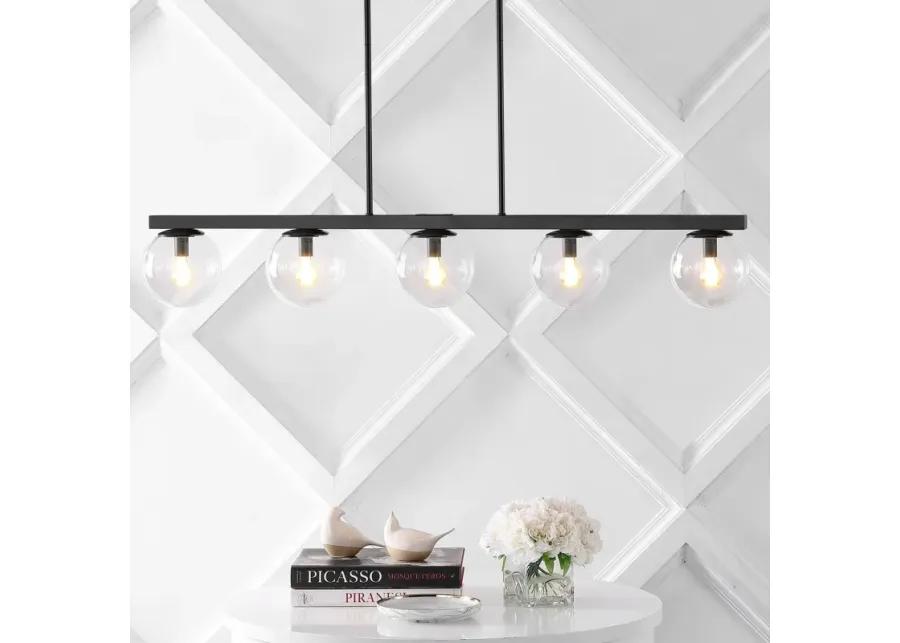 Luca Parisian Modern Glam Iron Globe Linear LED Pendant