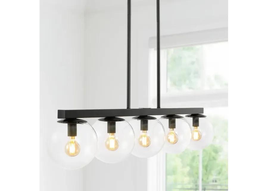 Luca Parisian Modern Glam Iron Globe Linear LED Pendant