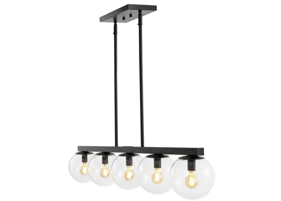 Luca Parisian Modern Glam Iron Globe Linear LED Pendant