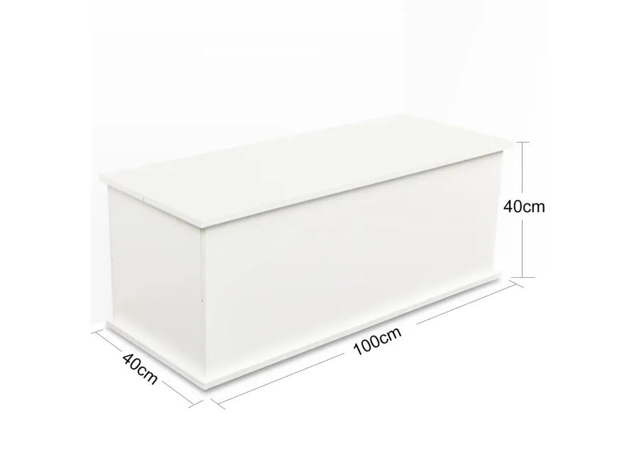 Storage Chest Trunk, Lift Top Wood Box for Entryway Bench Organizer Home Furniture, White