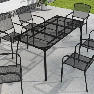 MONDAWE 2Pcs Steel Mesh Chairs Balcony Mesh Dining Chair With Powder Coating