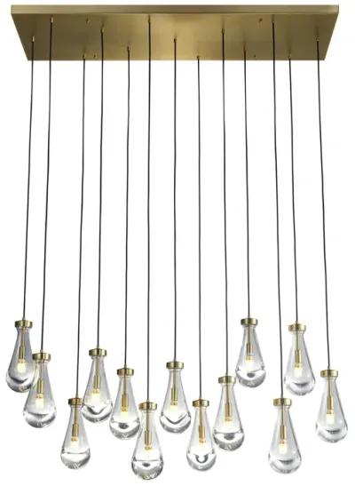 Strozzi Chandelier Gold Metal and Glass 13 Lights 54" Diameter