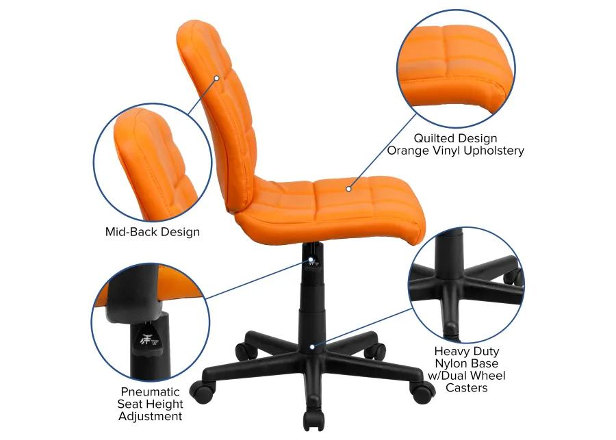 Clayton Mid-Back Quilted Vinyl Swivel Task Office Chair