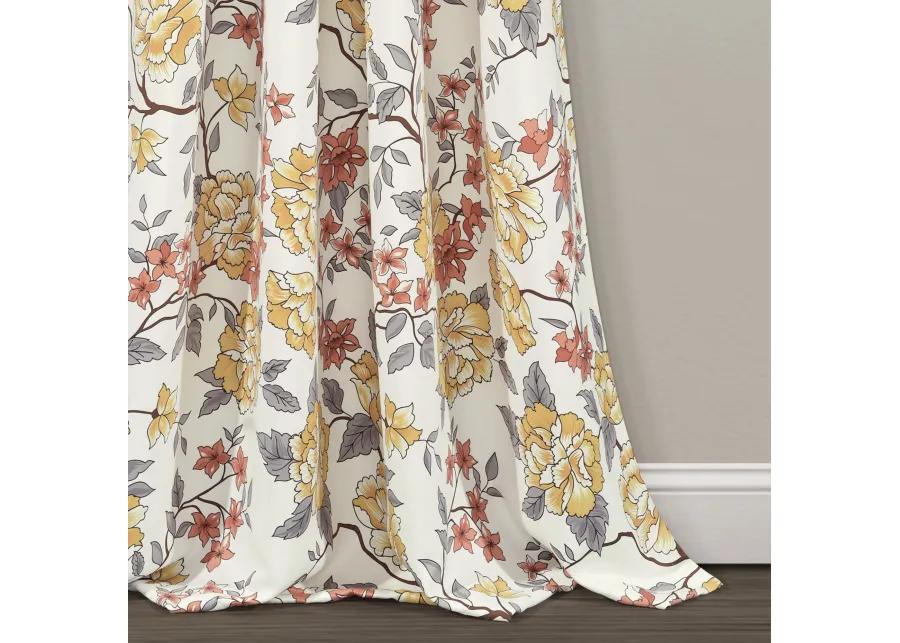 Ivana Floral Light Filtering Window Curtain Panels