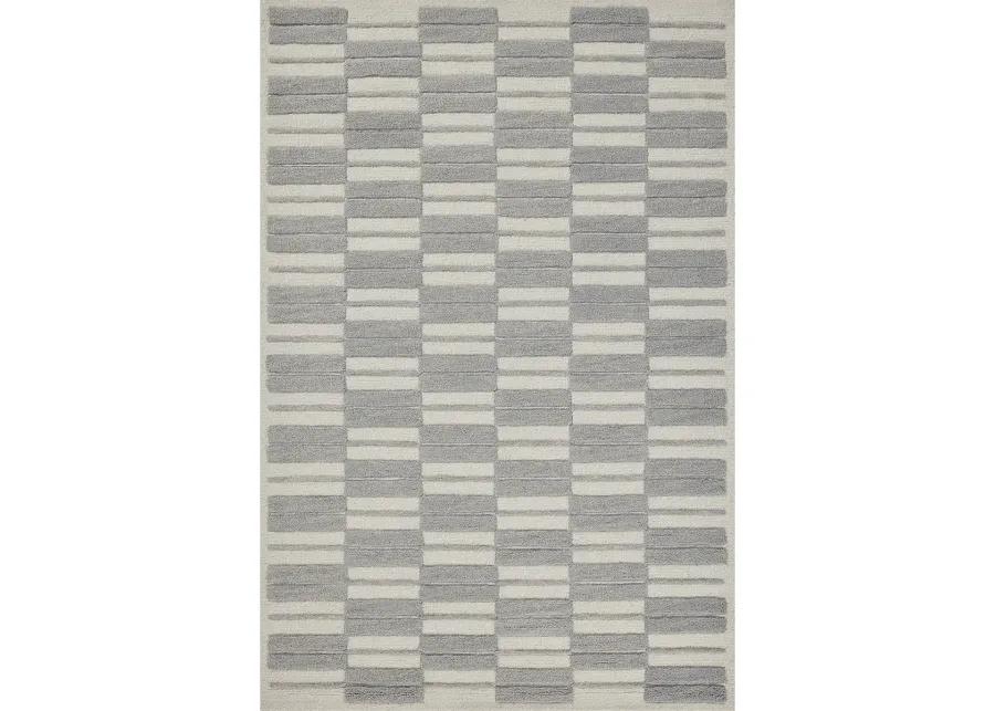 Bradley BRL-03 Ivory / Gray 7''9" x 9''9" Rug by Chris Loves Julia