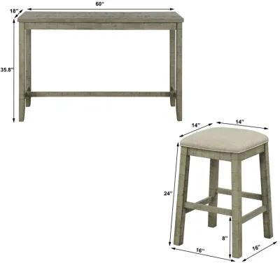 Merax Rustic Bar Dining Set with Socket