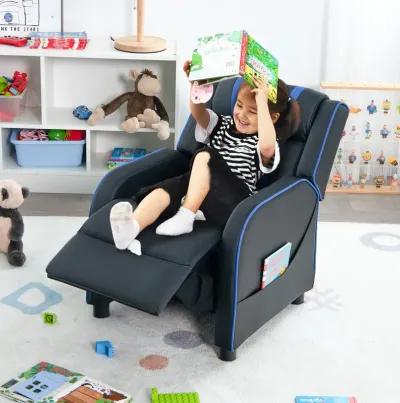 Comfortable Kids Recliner Chair with Side Pockets and Adjustable Footrest for Playtime and Relaxation