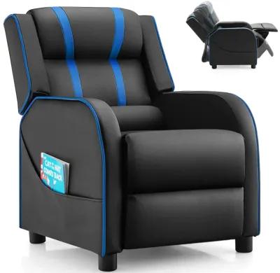 Comfortable Kids Recliner Chair with Side Pockets and Adjustable Footrest for Playtime and Relaxation