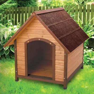 Medium 30-inch Solid Wood Dog House with Waterproof Shingle Roof