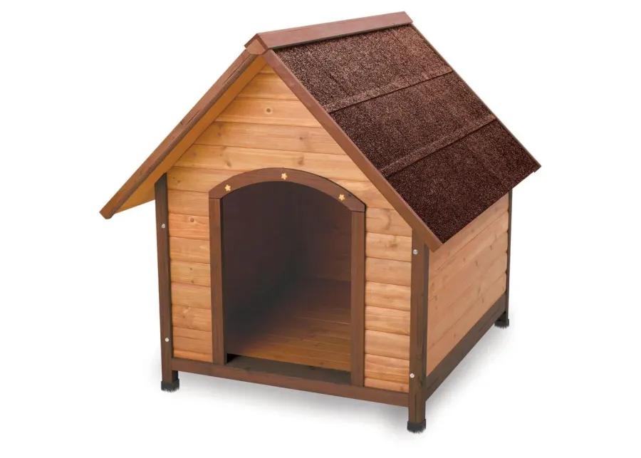 Medium 30-inch Solid Wood Dog House with Waterproof Shingle Roof