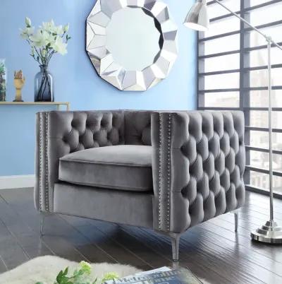 Inspired Home Clarinda Velvet Club Chair