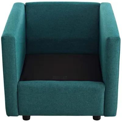 Modway Activate Contemporary Modern Fabric Upholstered Accent Lounge Armchair In Teal