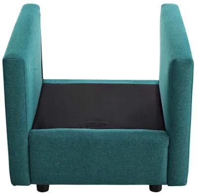 Modway Activate Contemporary Modern Fabric Upholstered Accent Lounge Armchair In Teal