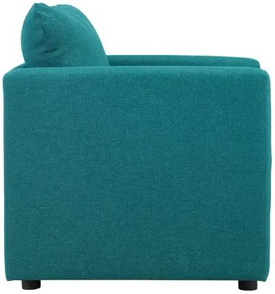 Modway Activate Contemporary Modern Fabric Upholstered Accent Lounge Armchair In Teal