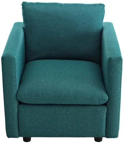 Modway Activate Contemporary Modern Fabric Upholstered Accent Lounge Armchair In Teal