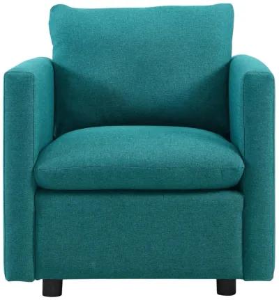 Modway Activate Contemporary Modern Fabric Upholstered Accent Lounge Armchair In Teal