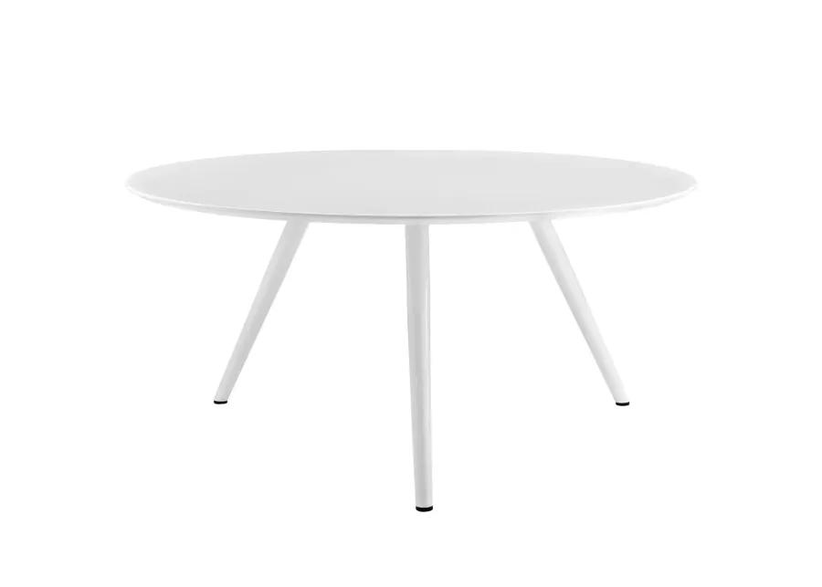 Modway Lippa 60" Mid-Century Modern Dining Table with Round White Top and Tripod Base in White