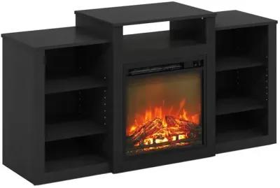 Jensen TV Stand with Electric Fireplace for TV up to 55", Americano