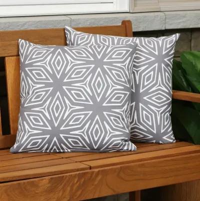 Sunnydaze Set of 2 17" Square Polyester Throw Pillow Covers