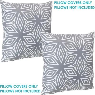 Sunnydaze Set of 2 17" Square Polyester Throw Pillow Covers