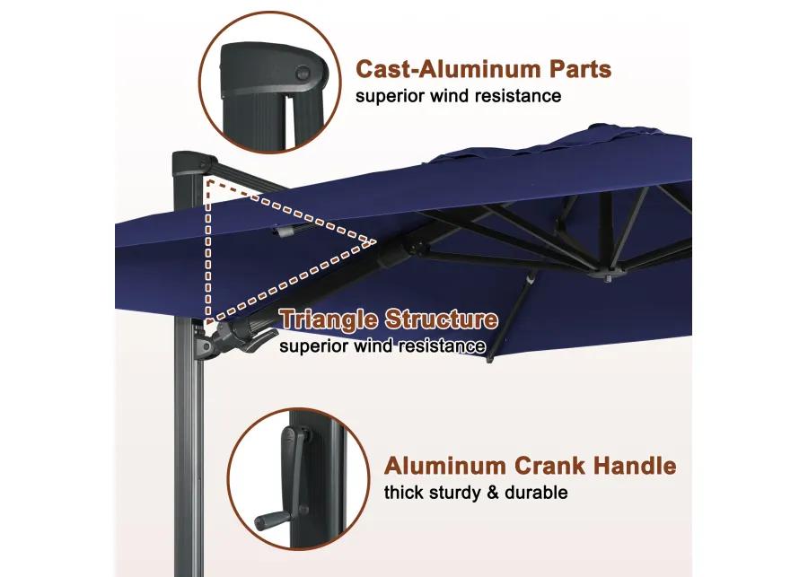 MONDAWE 10ft Square Cantilever Patio Umbrella for Outdoor Shade