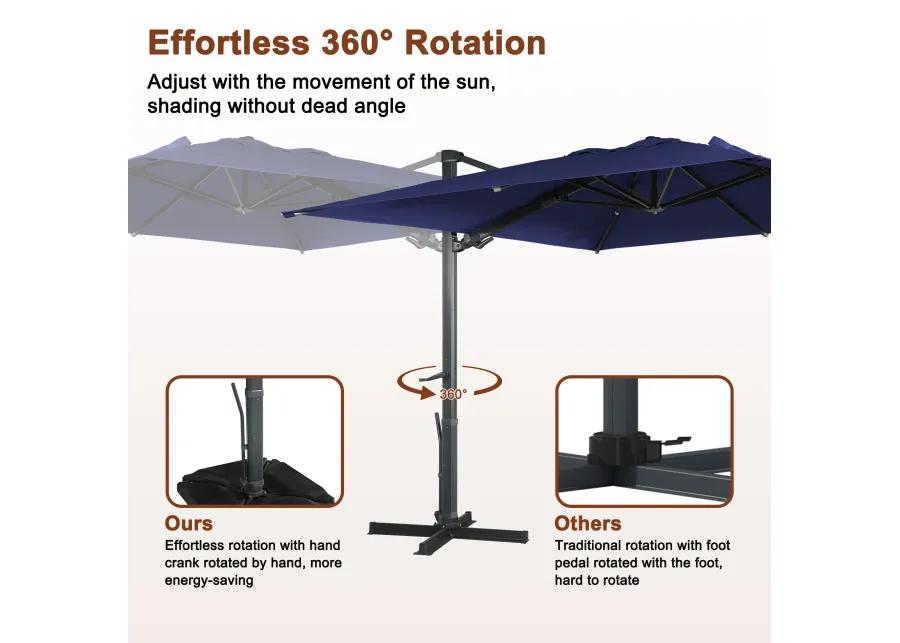 MONDAWE 10ft Square Cantilever Patio Umbrella for Outdoor Shade