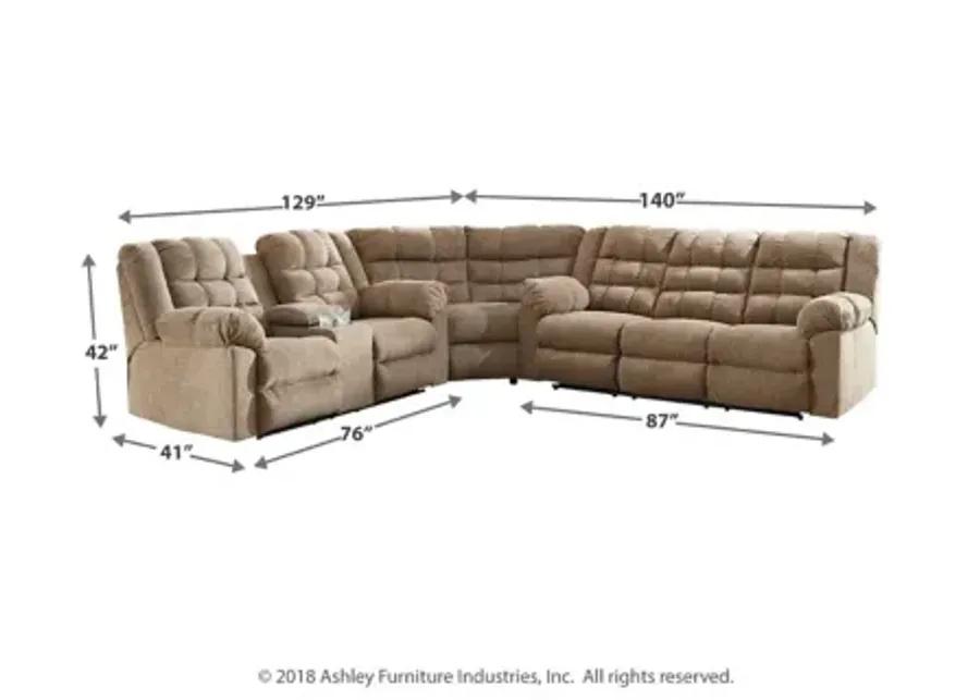 Workhorse 3-Piece Reclining Sectional