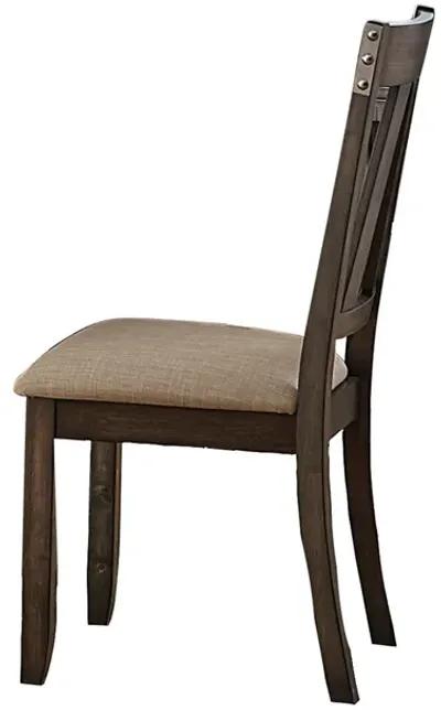 Wood Side Chair With Slightly Flared Back Legs, Brown, Set of 2-Benzara