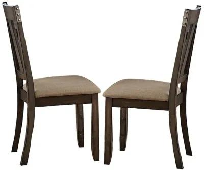 Wood Side Chair With Slightly Flared Back Legs, Brown, Set of 2-Benzara