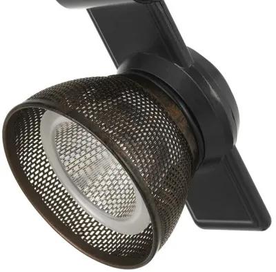 12W Integrated LED Metal Track Fixture with Mesh Head, Black and Bronze - Benzara