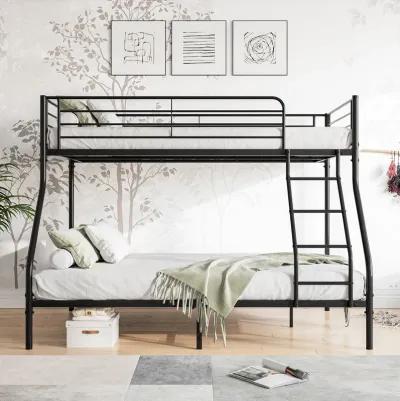 Hivvago Easy Assembly Heavy Duty Twin Sized Full Metal Bunk Bedframe with Ladder