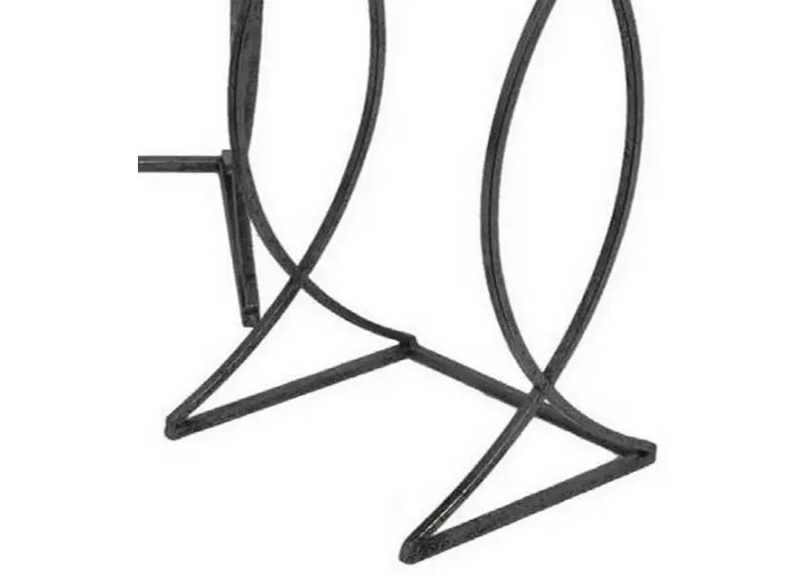 Rikki Plant Stand Table Set of 3, Curved Base, Modern Black Finished Metal - Benzara