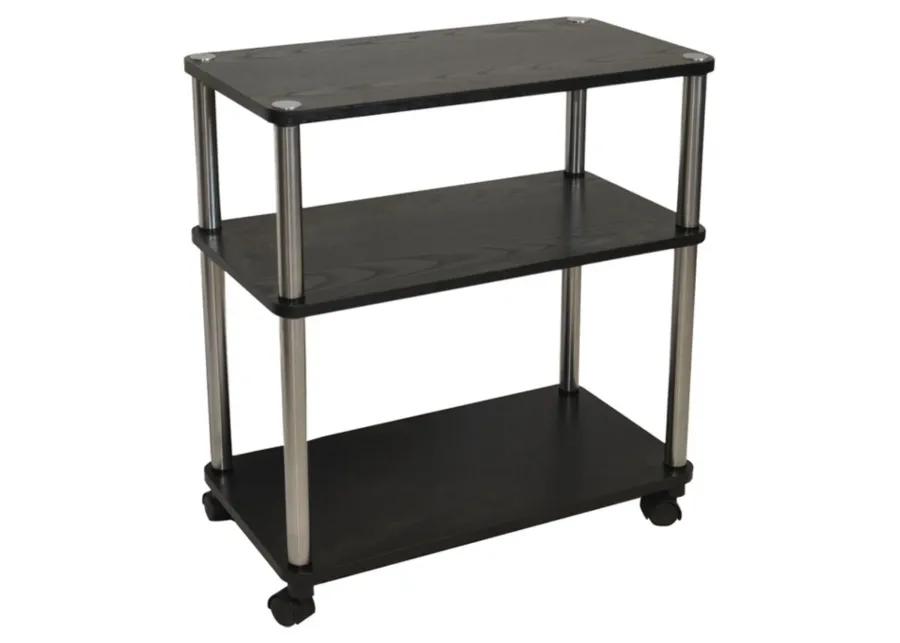 Hivvago 3-Shelf Mobile Home Office Caddy Printer Stand Cart in Black