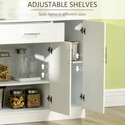 White Dining Buffet: Modern Sideboard with Aluminum Handles