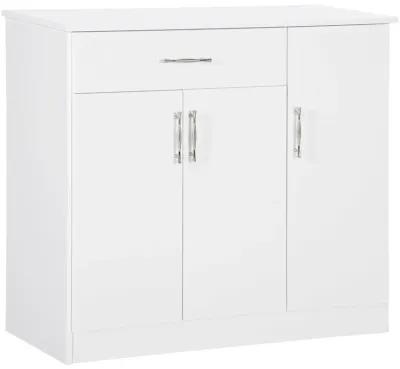 White Dining Buffet: Modern Sideboard with Aluminum Handles