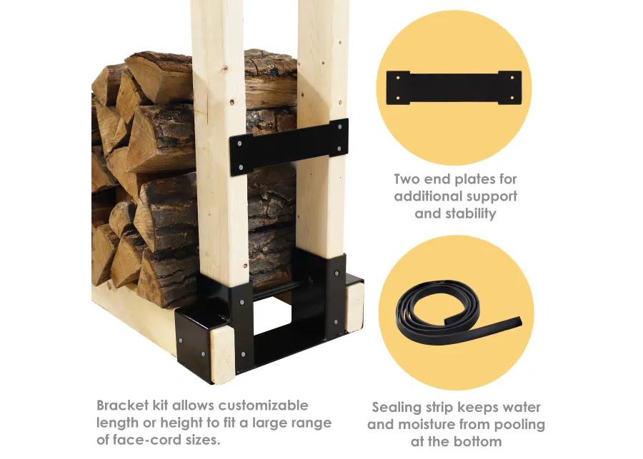 Sunnydaze Powder-Coated Steel Adjustable Firewood Log Rack Bracket Kit
