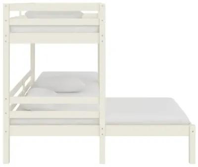 DHP Casey Kids' L-Shaped Corner Triple Bunk Bed, White