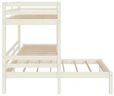 DHP Casey Kids' L-Shaped Corner Triple Bunk Bed, White