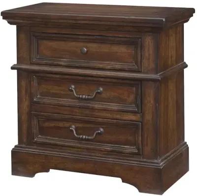 Stonebrook 3-Drawer Nightstand - Tobacco Finish