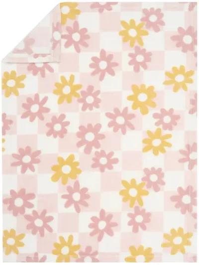 Lambs & Ivy Daisy Dreams Soft & Cozy Luxury Fleece Checkered Baby Blanket