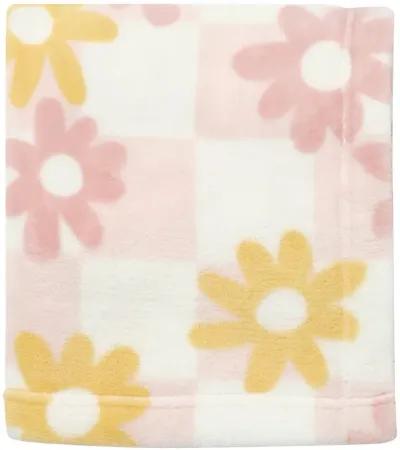 Lambs & Ivy Daisy Dreams Soft & Cozy Luxury Fleece Checkered Baby Blanket