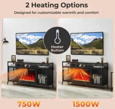 Hivvago 18 Inch Electric Fireplace Insert Fireplace Heater with Overheat Protection